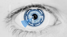 Security Iris Scanner on Blue Human Eye